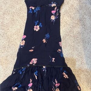 Free People  Floral Dress in Navy and Pink